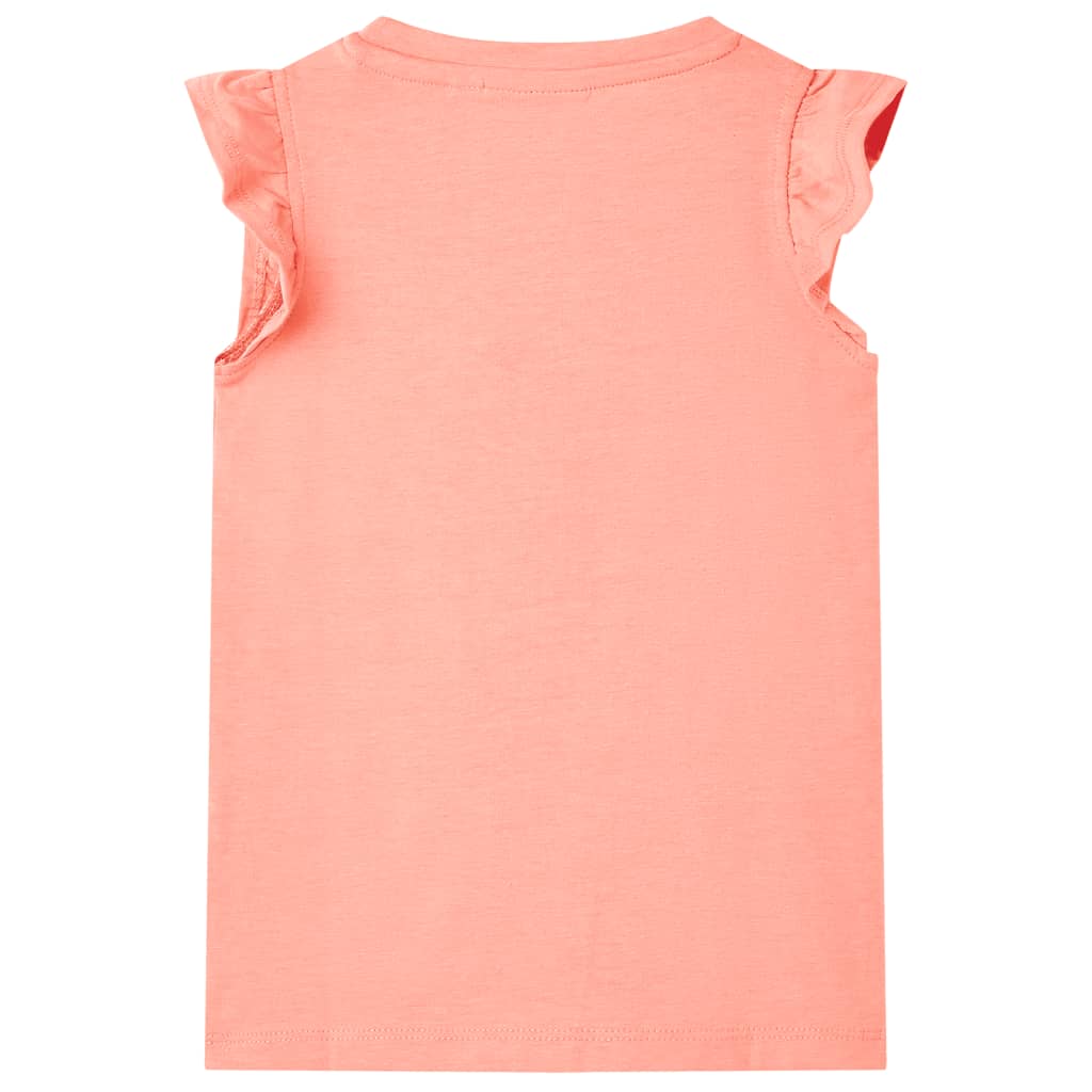 vidaXL Kindershirt 128 neonkoraal afbeelding