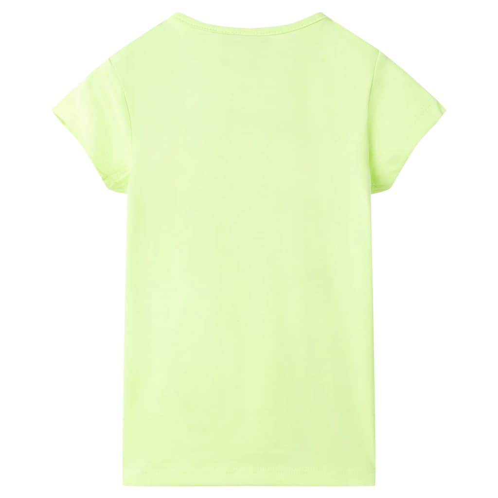 vidaXL Kindershirt 128 fluorescerend geel afbeelding
