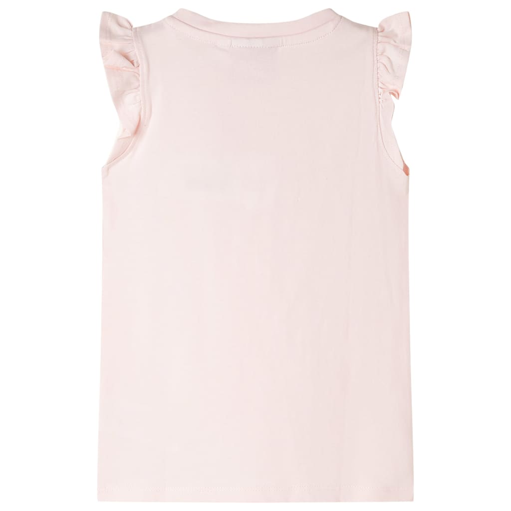 vidaXL Kindershirt met ruches aan de mouwen 104 zachtroze afbeelding