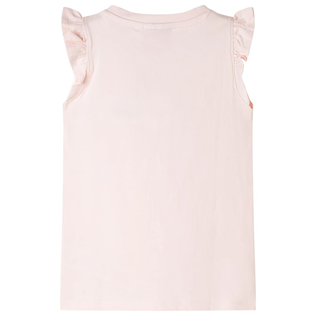 vidaXL Kindershirt met ruches aan de mouwen 116 zachtroze afbeelding