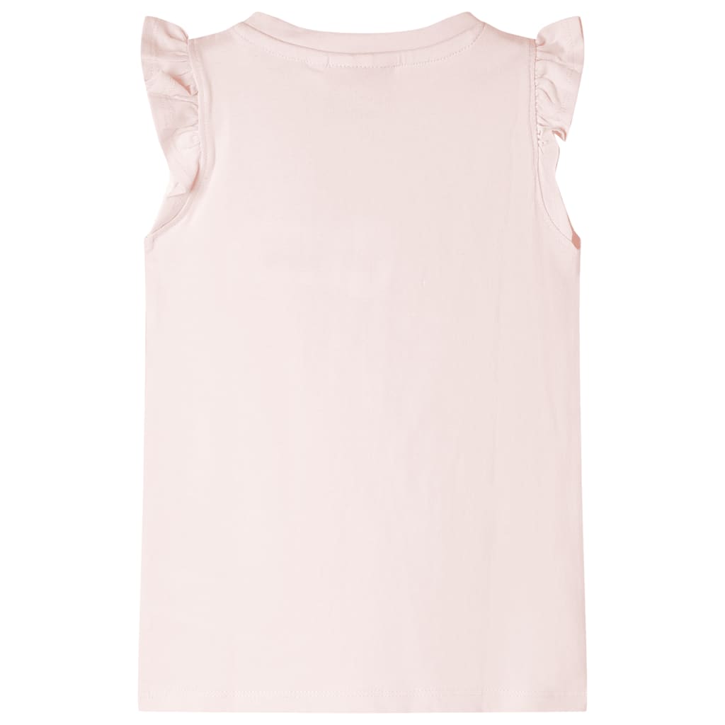 vidaXL Kindershirt met ruches aan de mouwen 140 zachtroze afbeelding