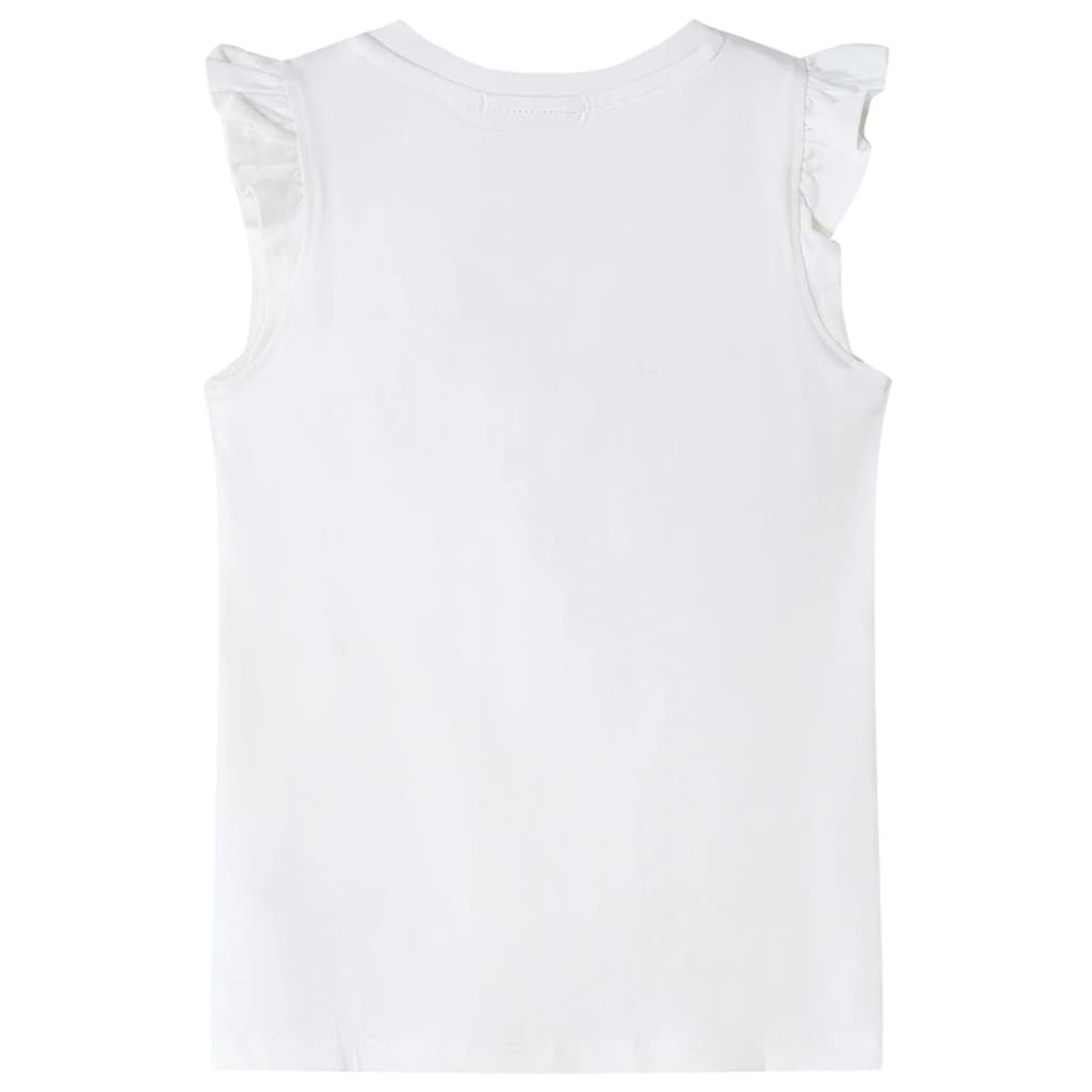 vidaXL Kindershirt met ruches aan de mouwen 92 ecru afbeelding