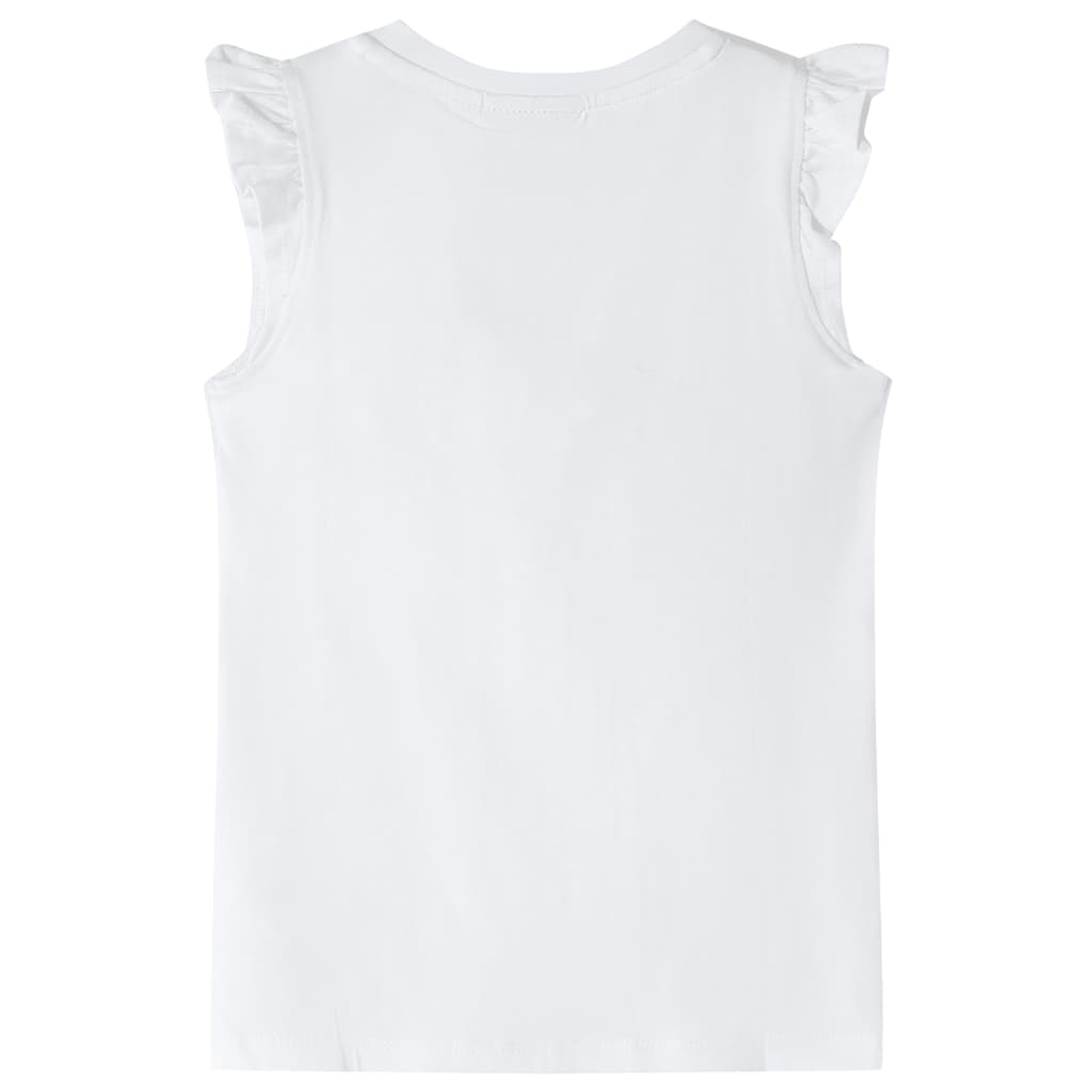 vidaXL Kindershirt met ruches aan de mouwen 104 ecru afbeelding