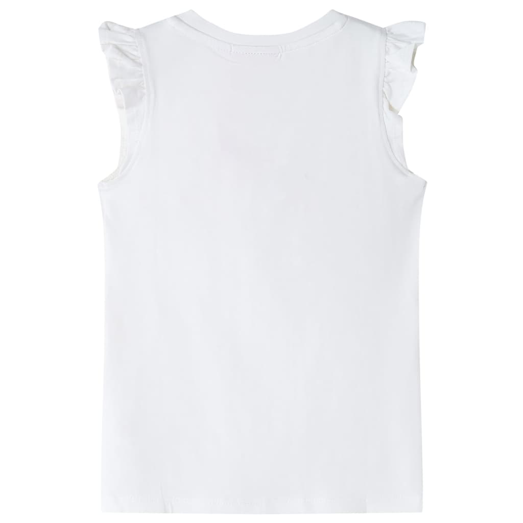 vidaXL Kindershirt met ruches aan de mouwen 116 ecru afbeelding