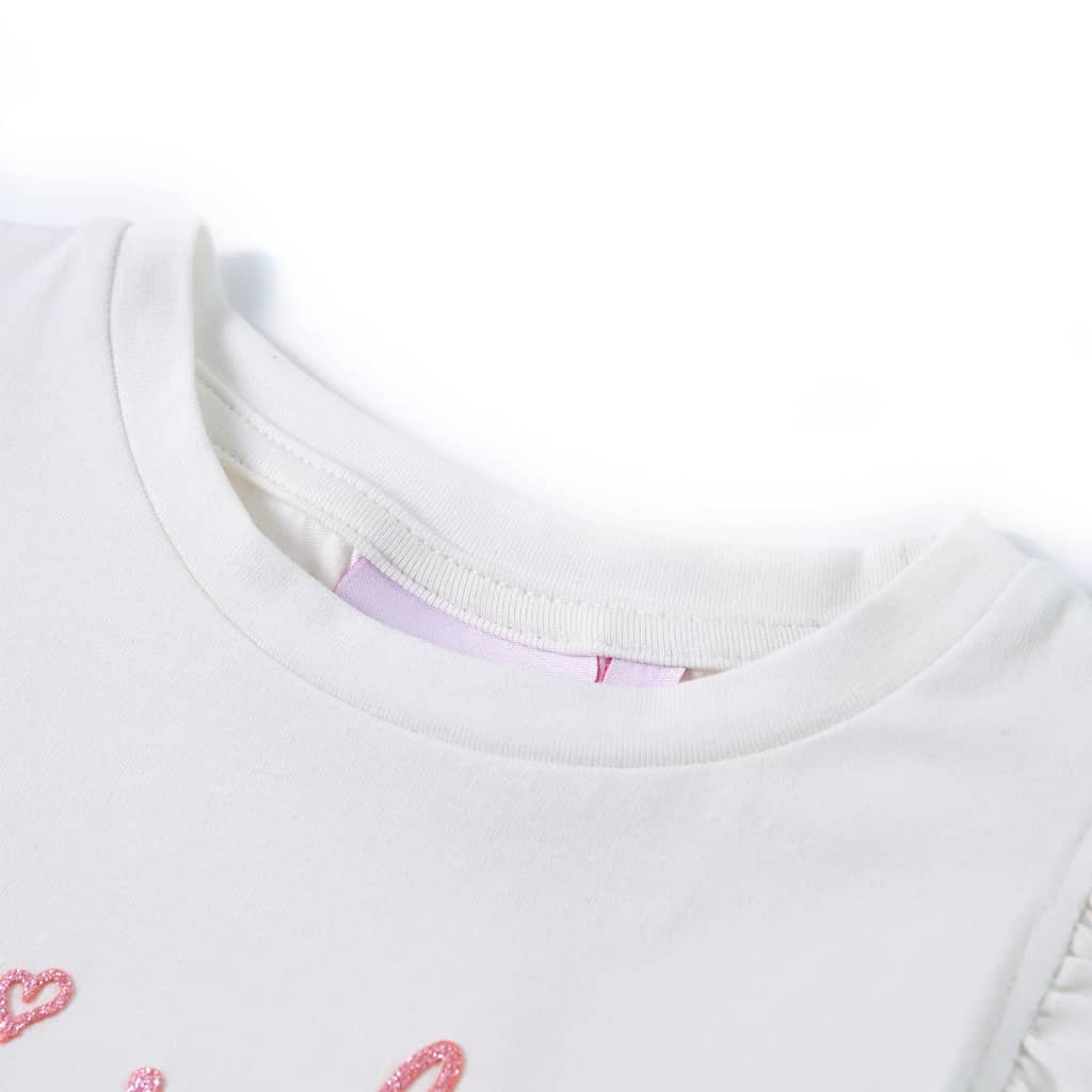 Thumbnail - vidaXL Kinder-T-Shirt mit Rüschenärmeln Ecru 116