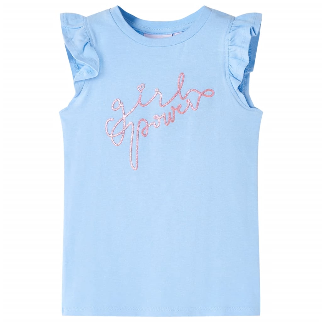 Kinder-T-Shirt mit Rüschenärmeln Hellblau 92
