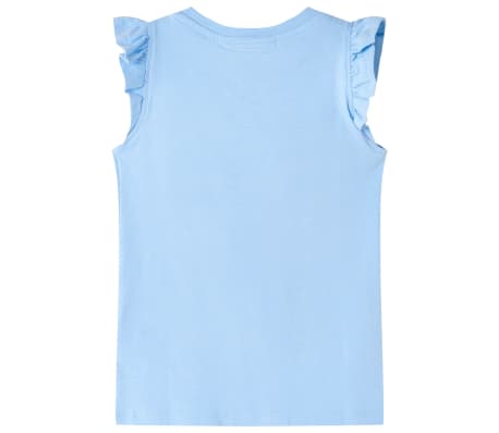 Kids' T-shirt with Ruffle Sleeves Light Blue 92