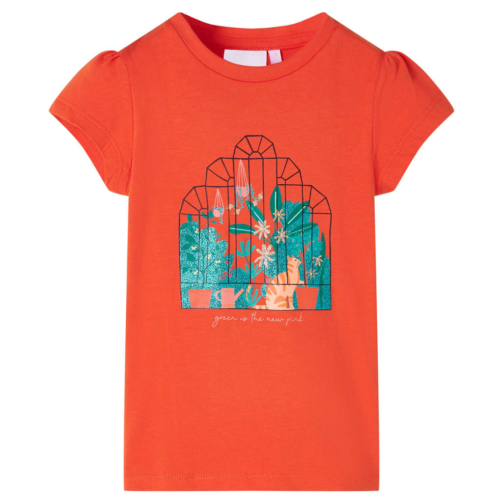 vidaXL Kinder-T-Shirt Dunkelorange 92