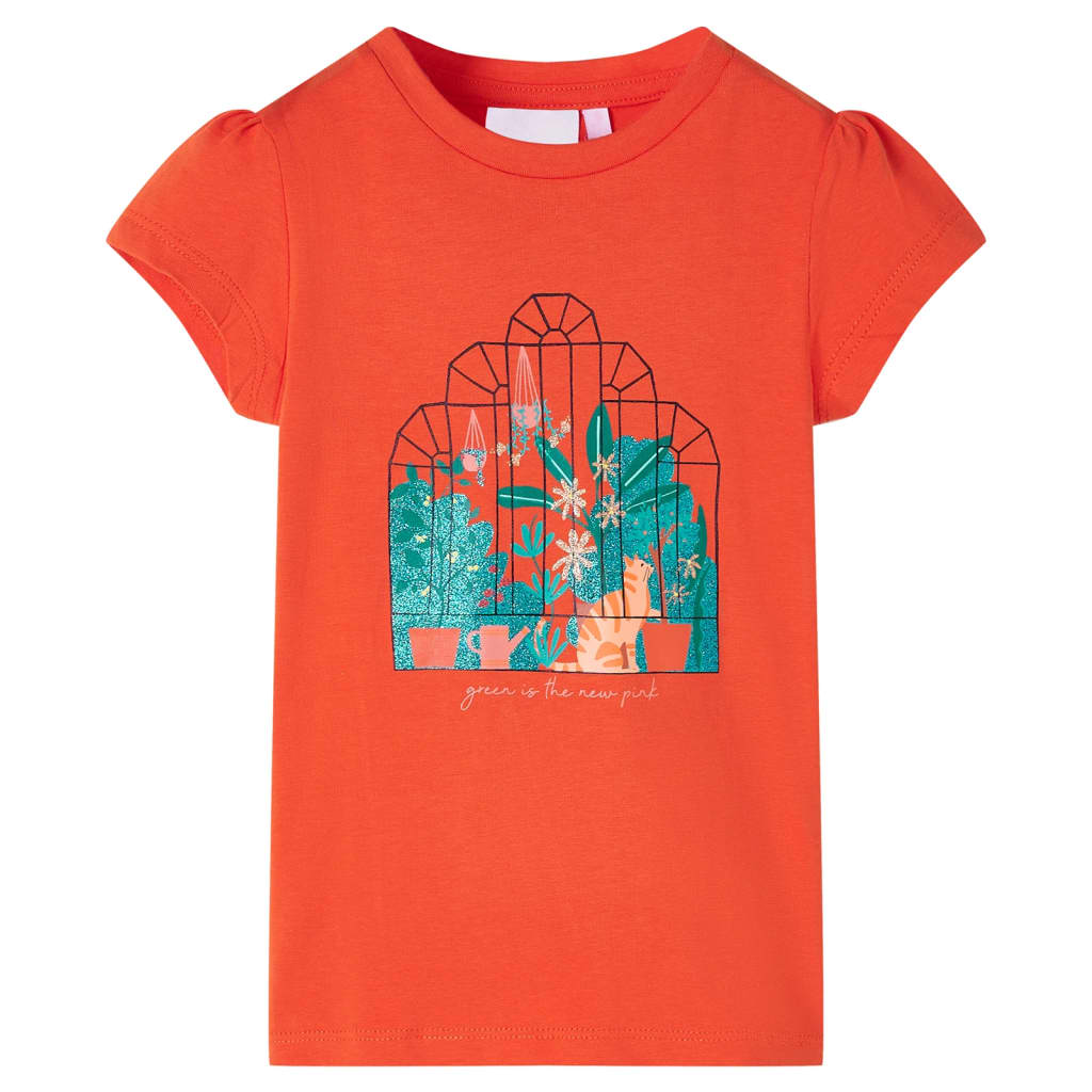 vidaXL Kinder-T-Shirt Dunkelorange 116