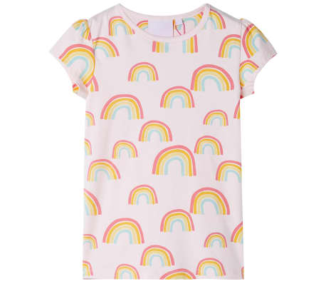 Pyjamas &agrave; manches courtes pour enfants rose p&acirc;le 116
