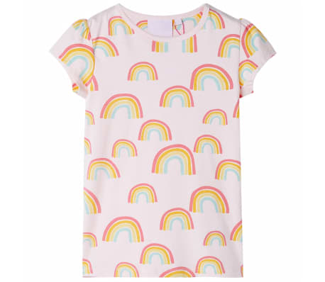 Pyjamas &agrave; manches courtes pour enfants rose p&acirc;le 128