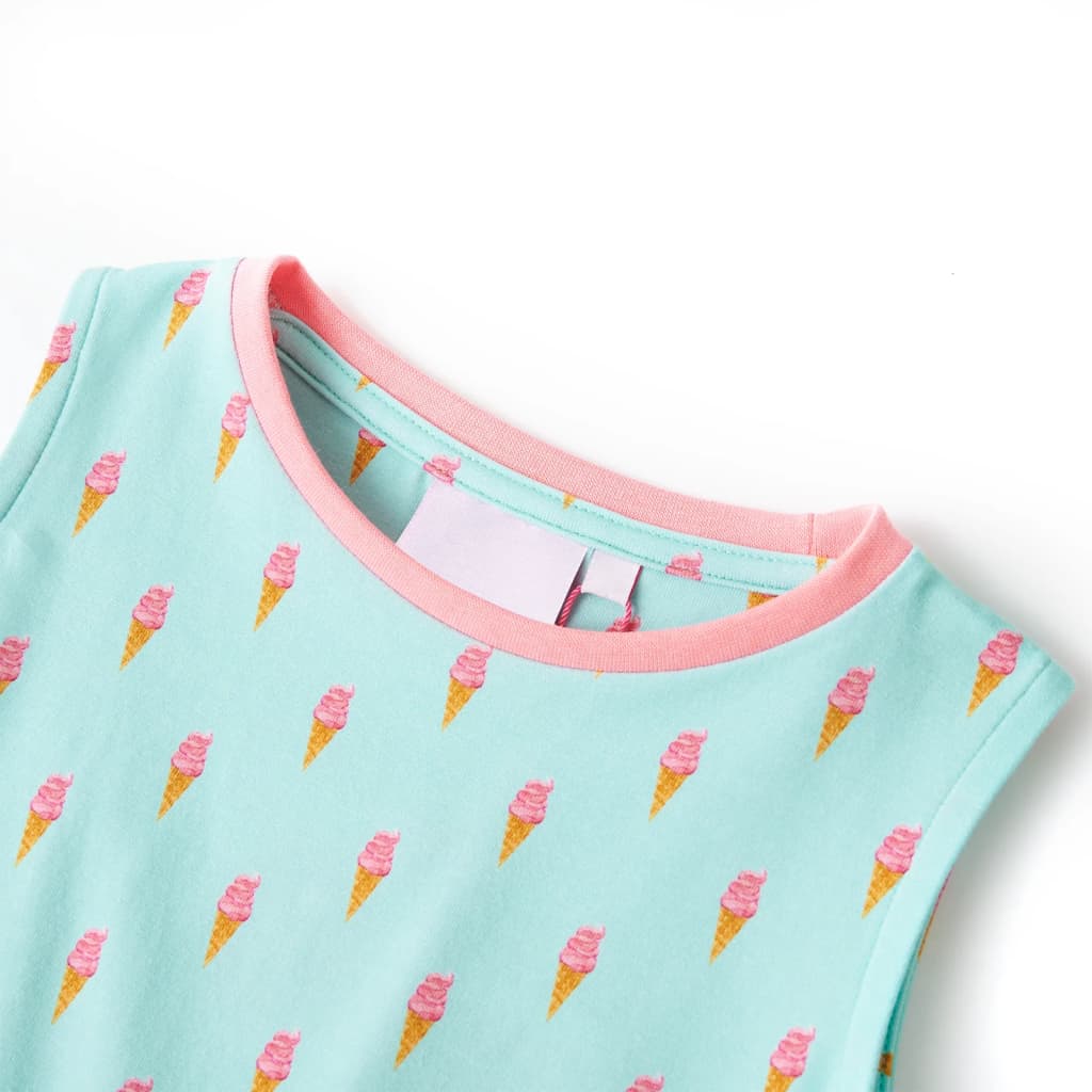 Thumbnail - vidaXL Kinderkleid mit Kordelzug Helles Minzgrün 128