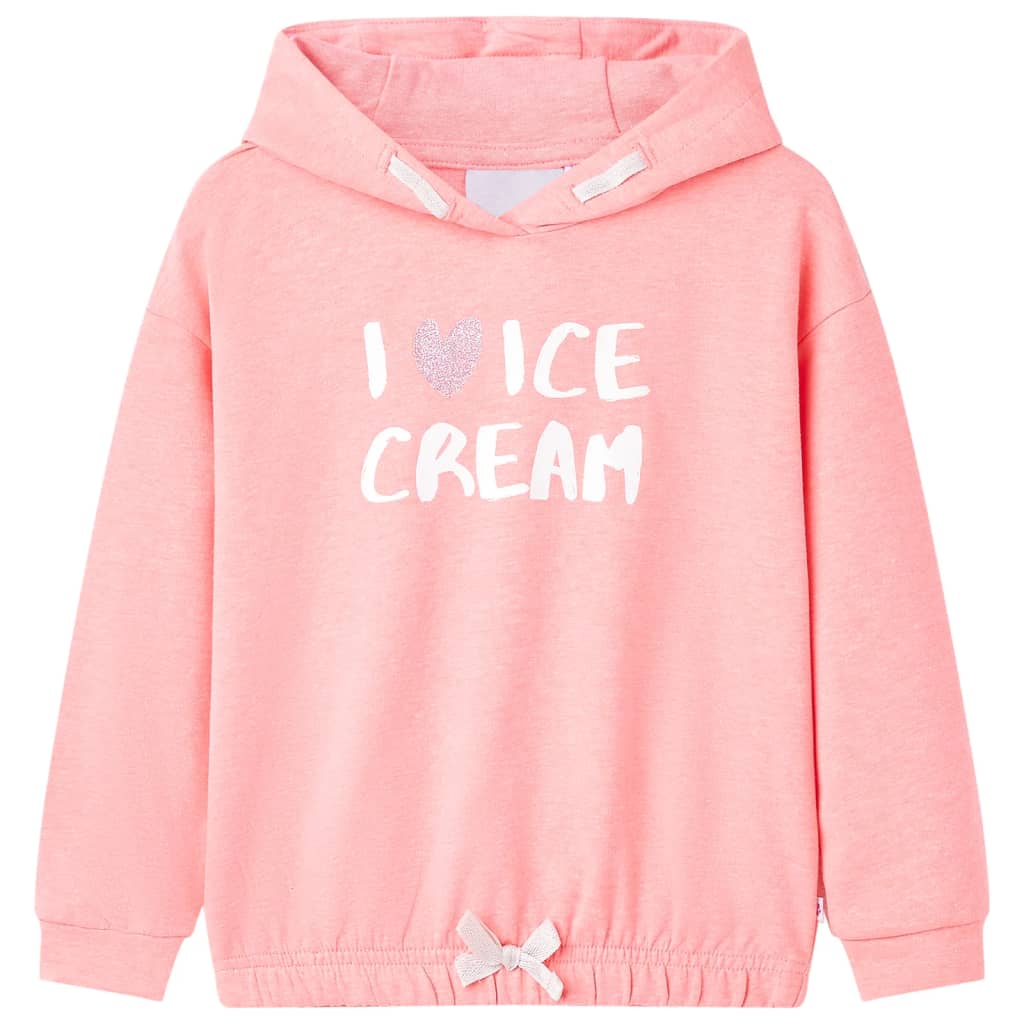 Sweatshirt à capuche pour enfants rose vif 104
