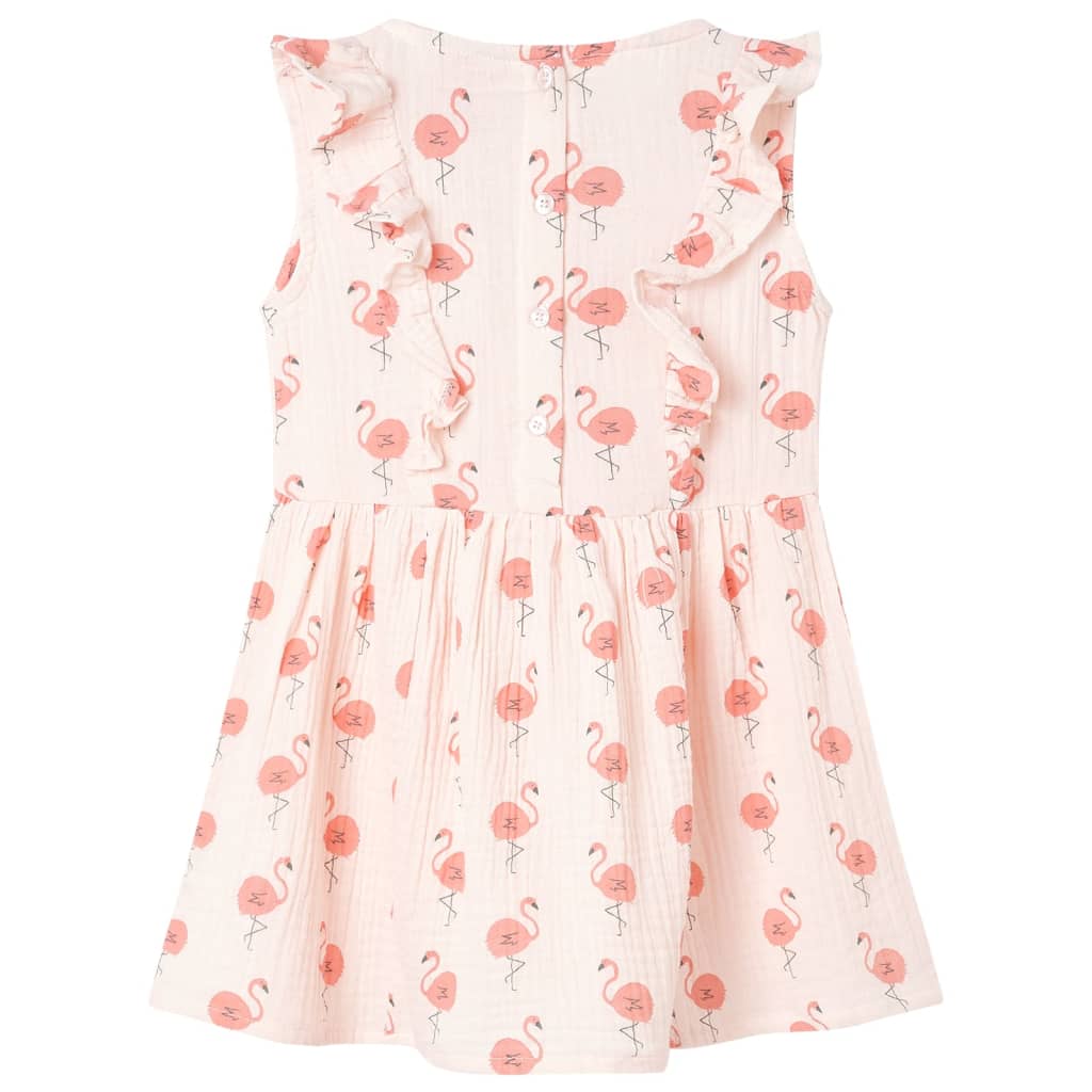 vidaXL Rochie pentru copii cu volane, roz pal, 116