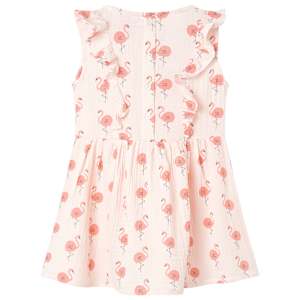 Robe pour enfants &agrave; volants rose p&acirc;le 128