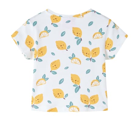 Kindershirt met knoop in de zoom 104 ecru