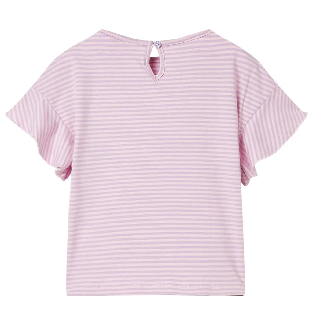 vidaXL Kindershirt met mouwen met ruches 128 lila afbeelding