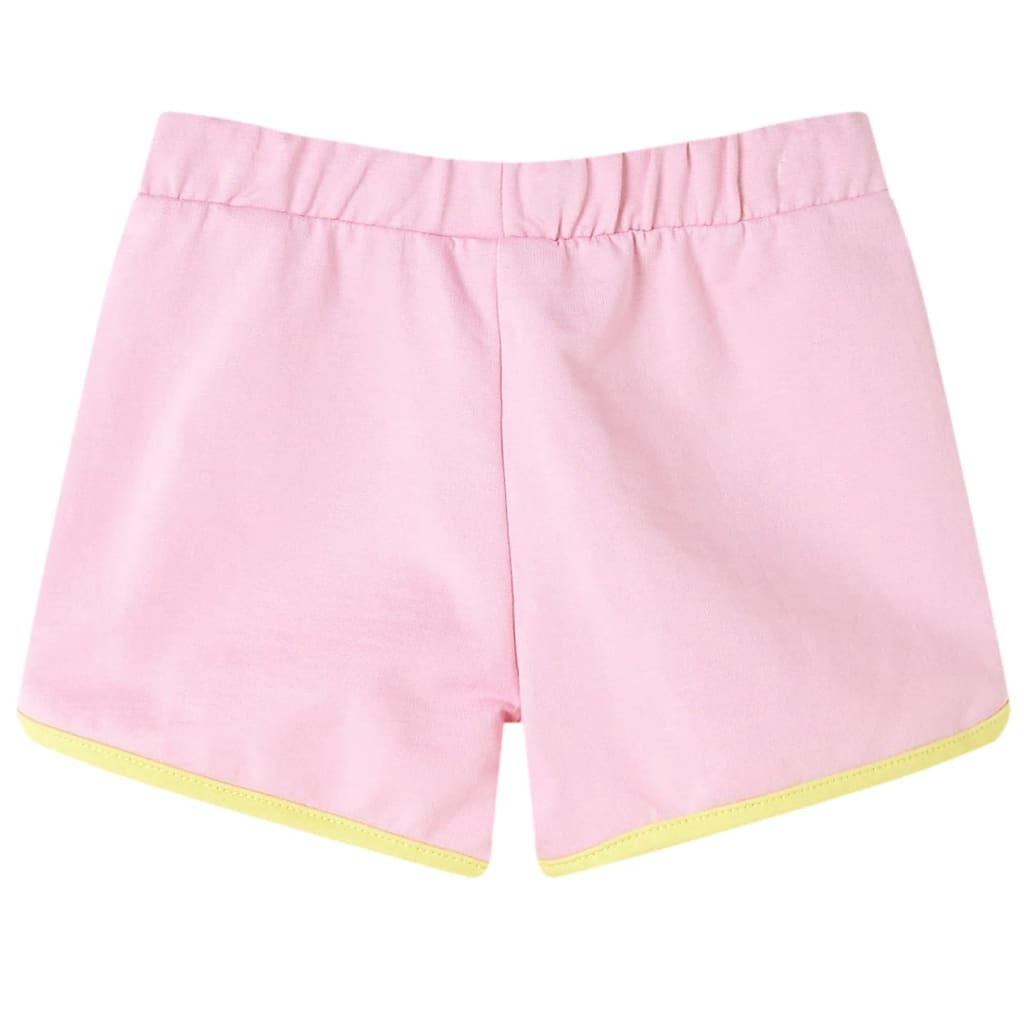 vidaXL Kindershorts met bies 128 felroze afbeelding
