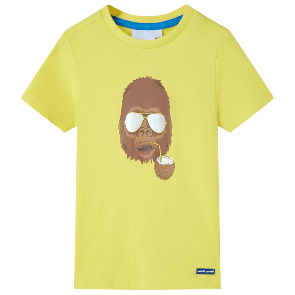 T-shirt pour enfants avec manches courtes jaune 116