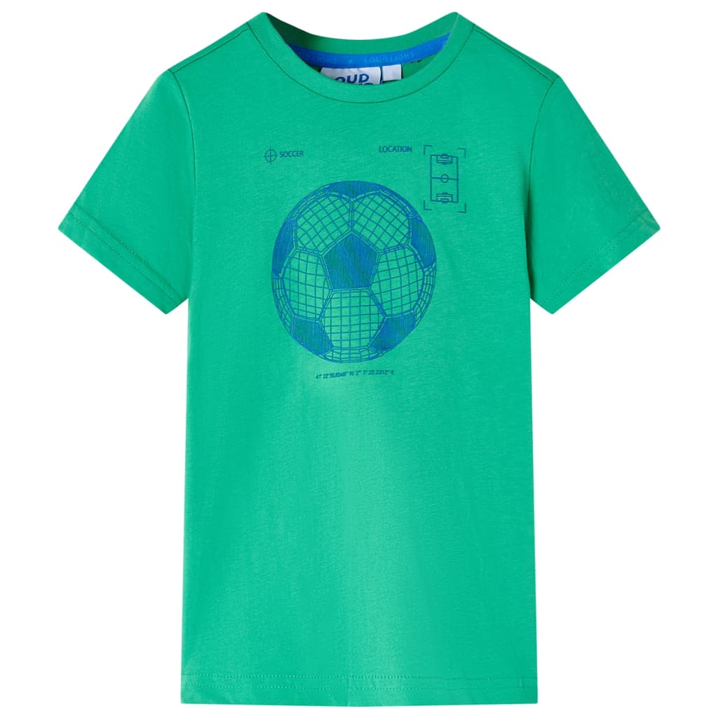 Tricou pentru copii, imprimeu minge de fotbal, verde, 116