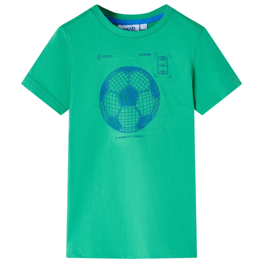 Tricou pentru copii, imprimeu minge de fotbal, verde, 128