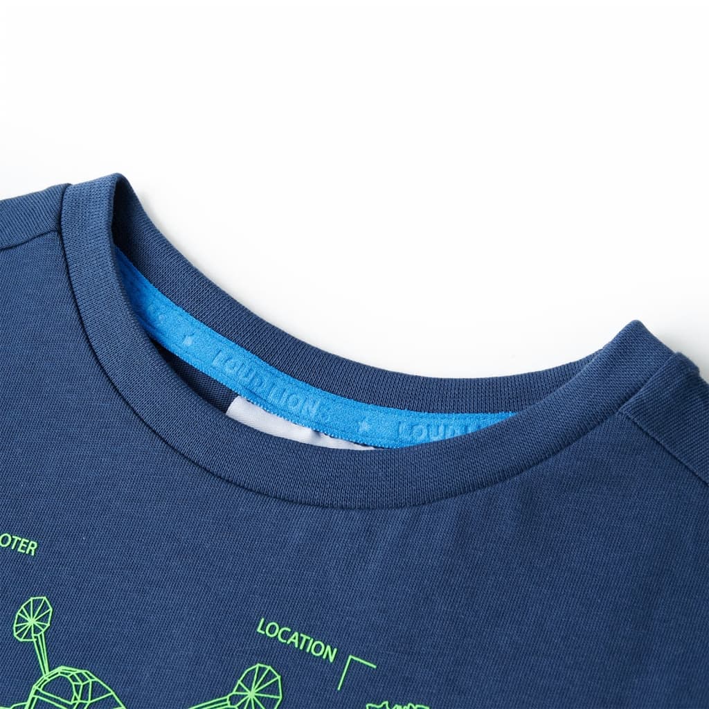 Thumbnail - vidaXL Kinder-T-Shirt Dunkelblau 128
