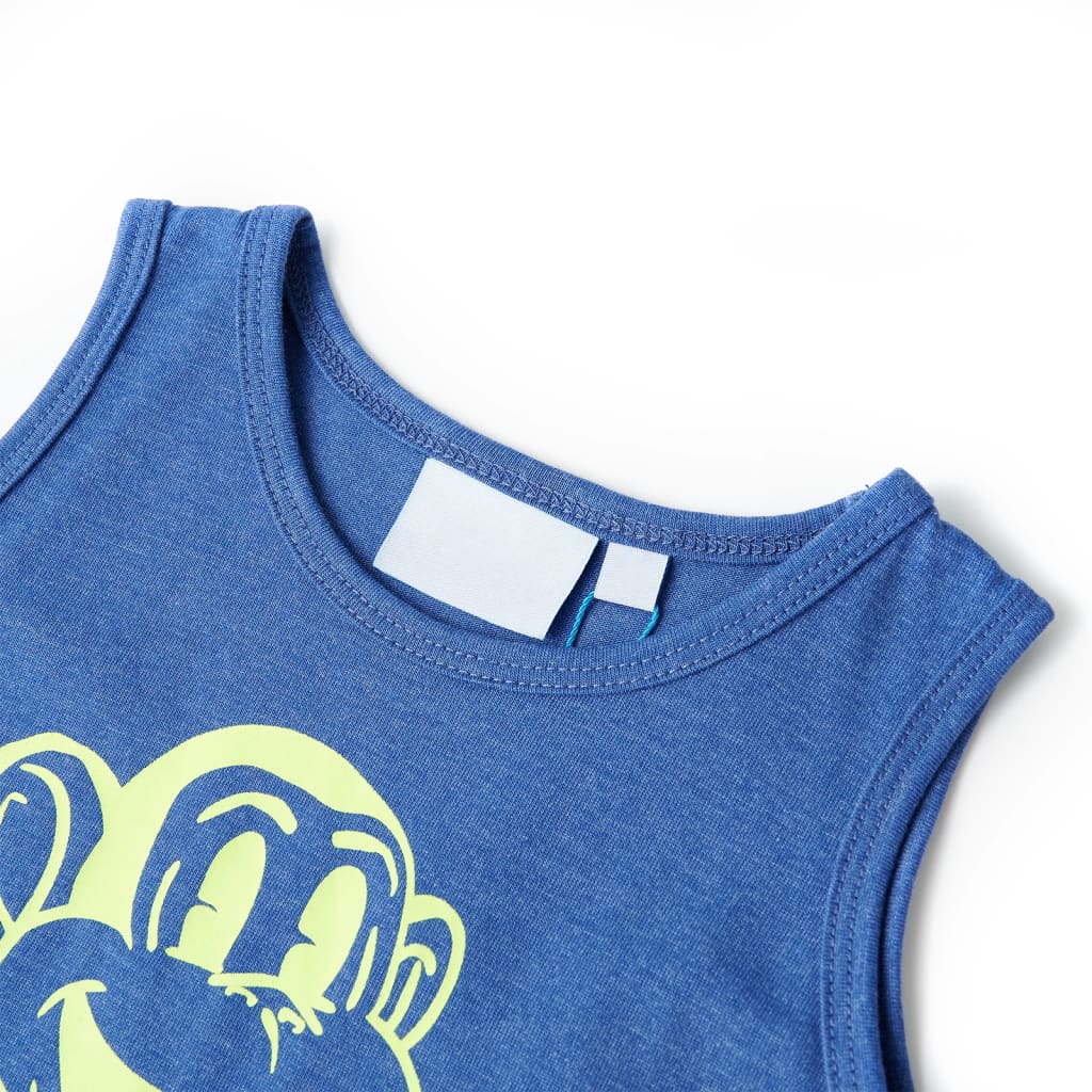 Thumbnail - vidaXL Kinder-Tanktop Blau Melange 92