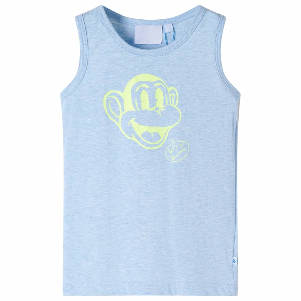 vidaXL Kinder-Tanktop Hellblau Melange 92