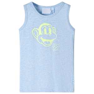 Otroška majica brez rokavov modra melange 128
