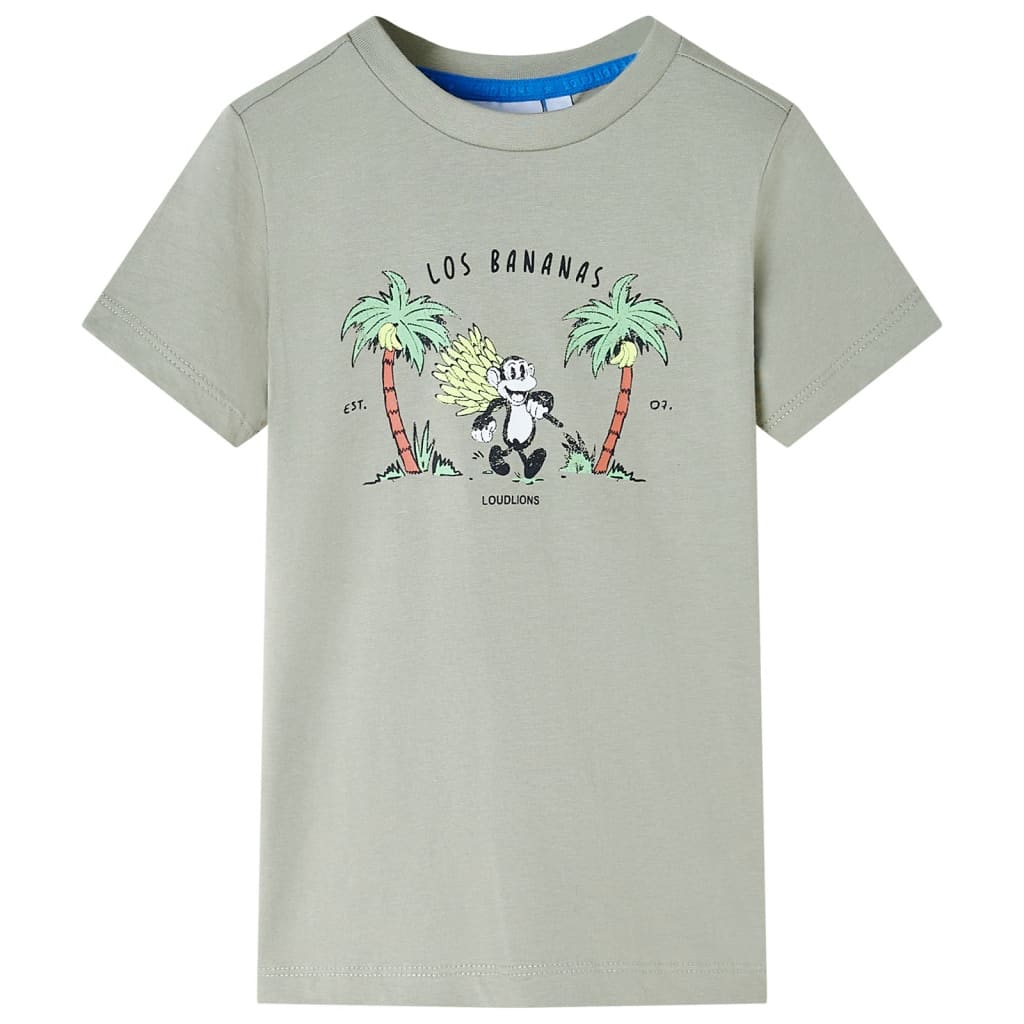 Tricou pentru copii, imprimeu maimuță, kaki deschis, 104