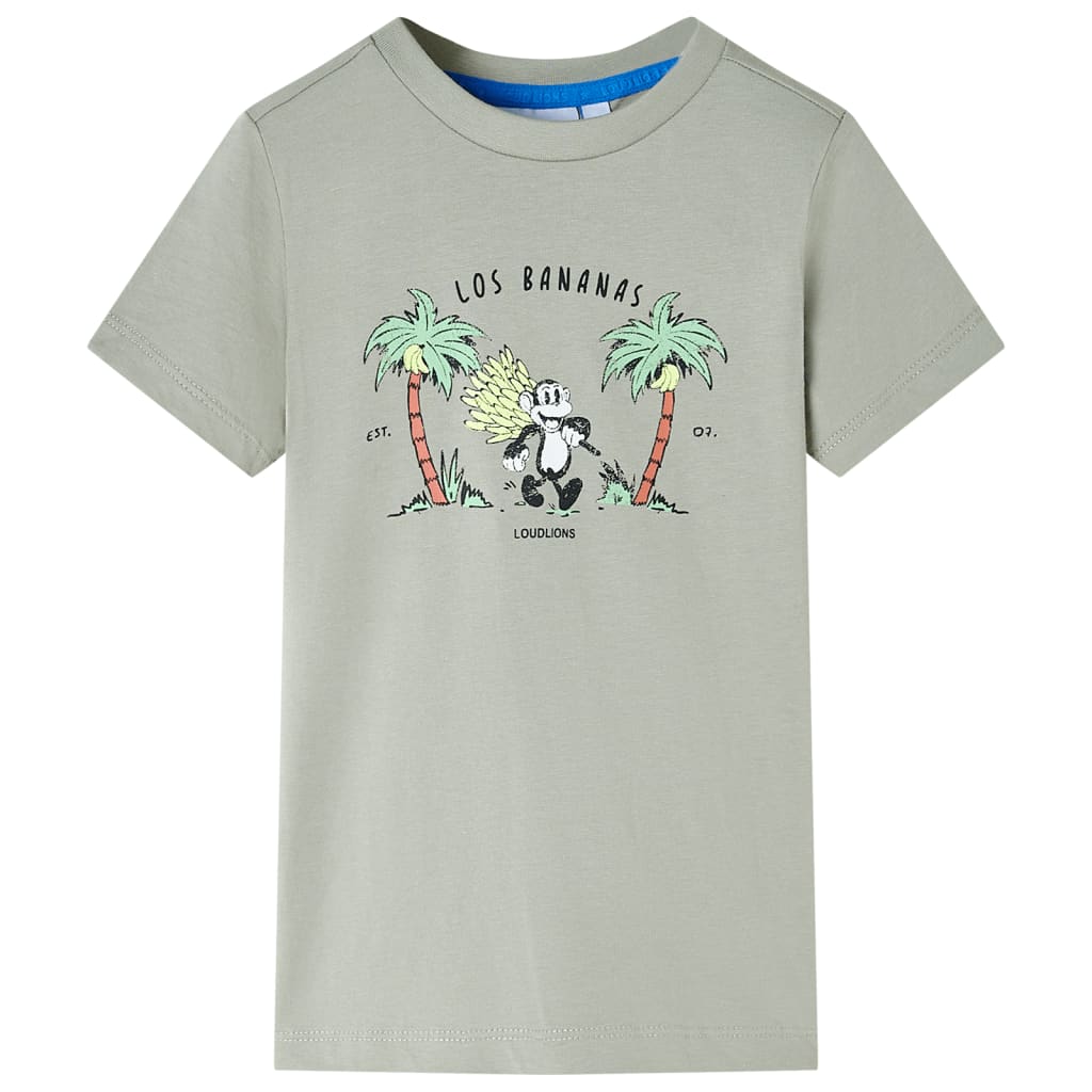 Tricou pentru copii, imprimeu maimuță, kaki deschis, 116