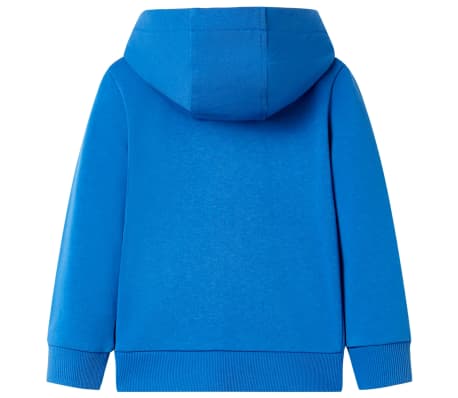 Hanorac cu glugă pentru copii, cu fermoar, albastru, 140