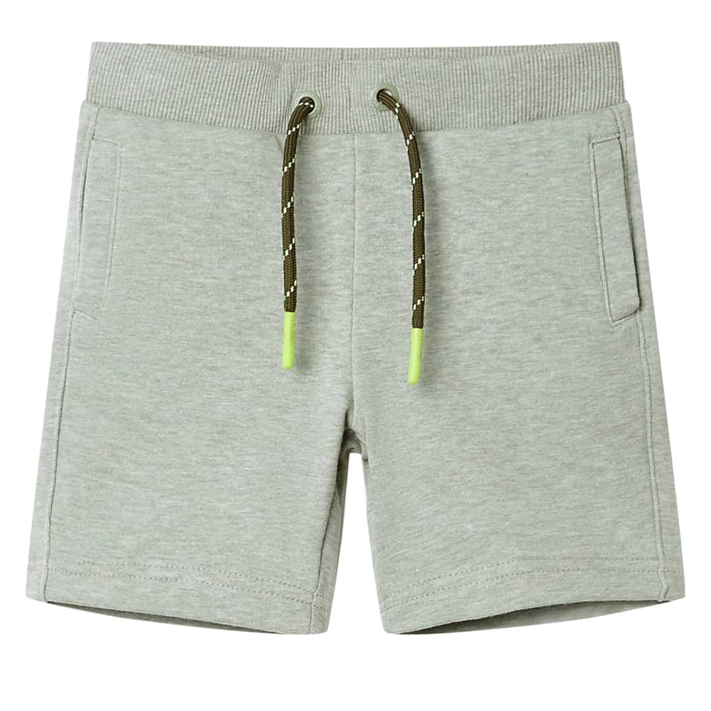 vidaXL Kindershorts mit Kordelzug Hellkhaki Melange 92