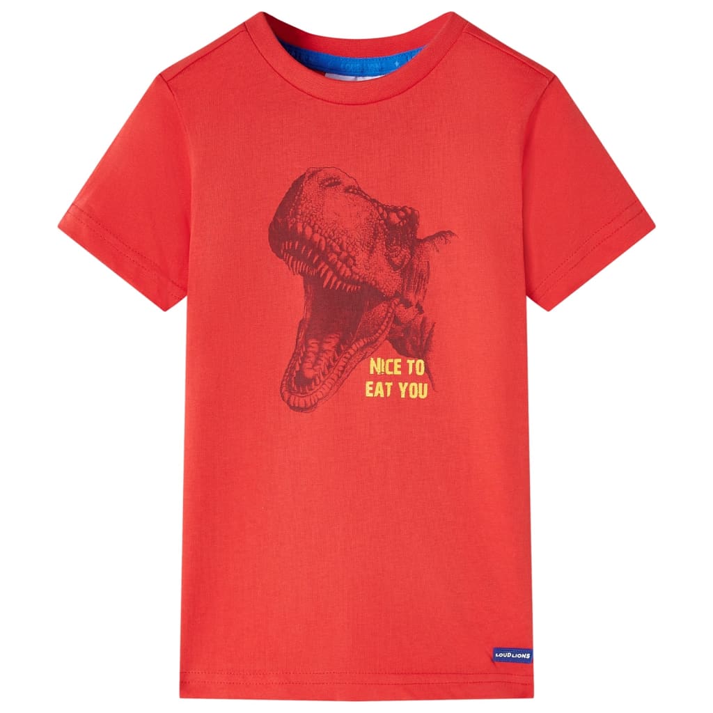 Tricou pentru copii, imprimeu dinozaur, roșu, 92