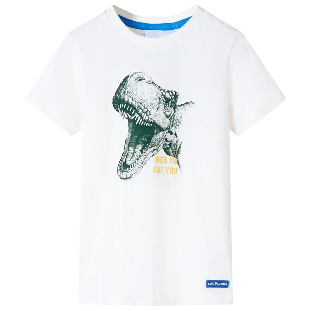 T-shirt enfants imprimé dinosaure écru 128
