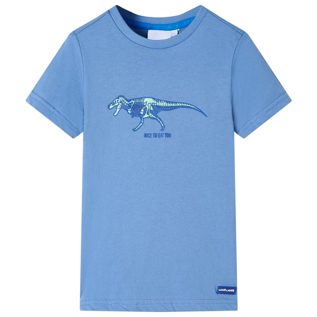 Tricou pentru copii, imprimeu dinozaur, albastru mediu, 116