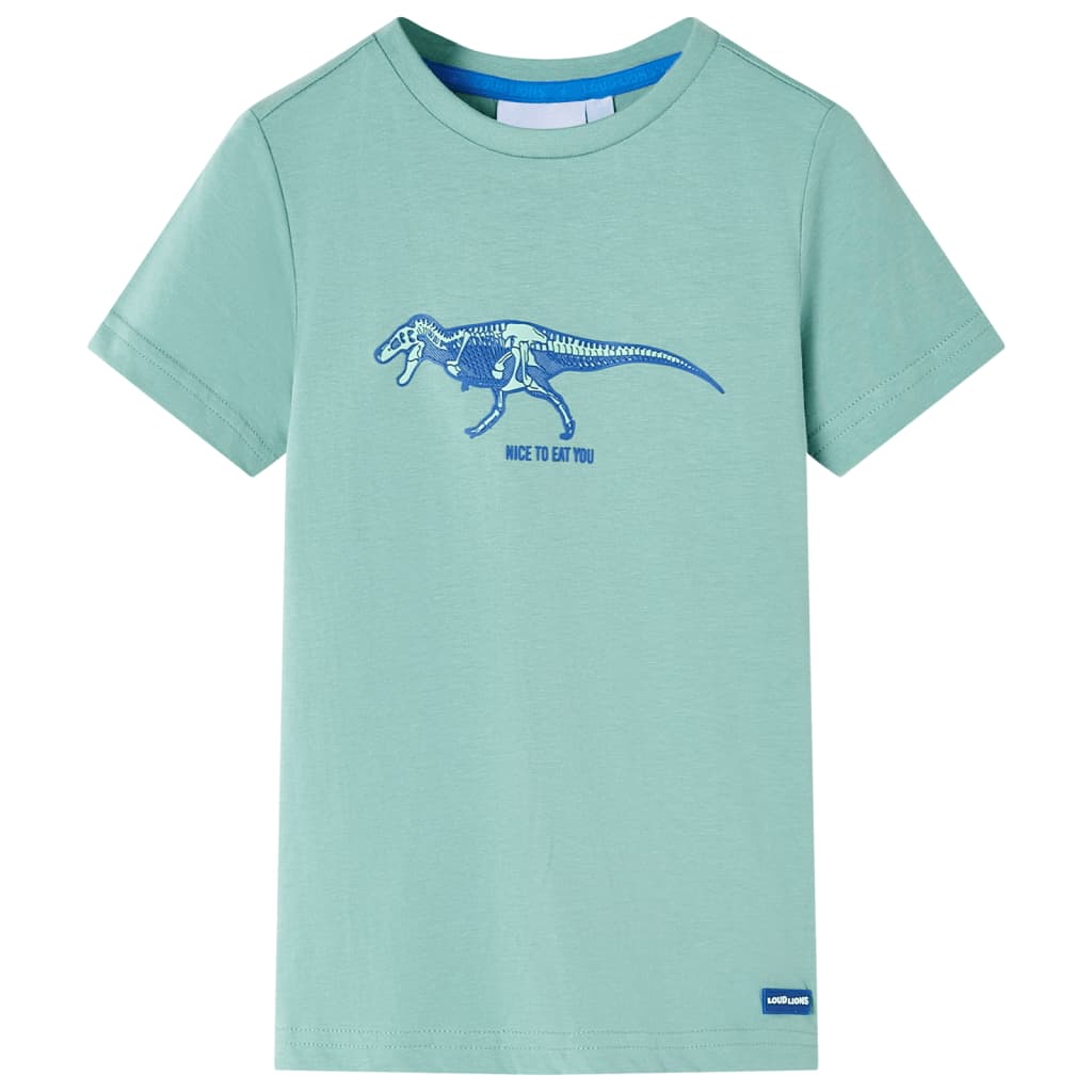 Tricou pentru copii, imprimeu dinozaur, kaki deschis, 104