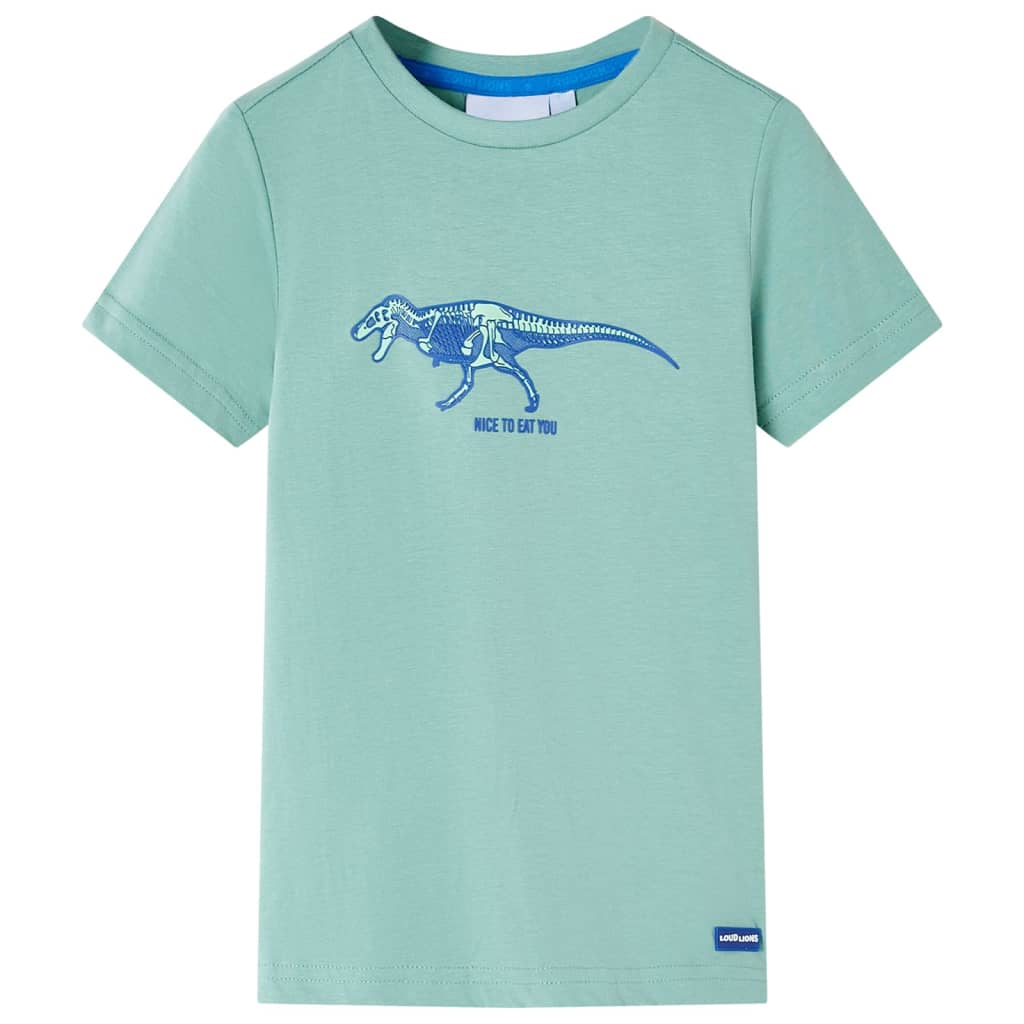 Tricou pentru copii, imprimeu dinozaur, kaki deschis, 128