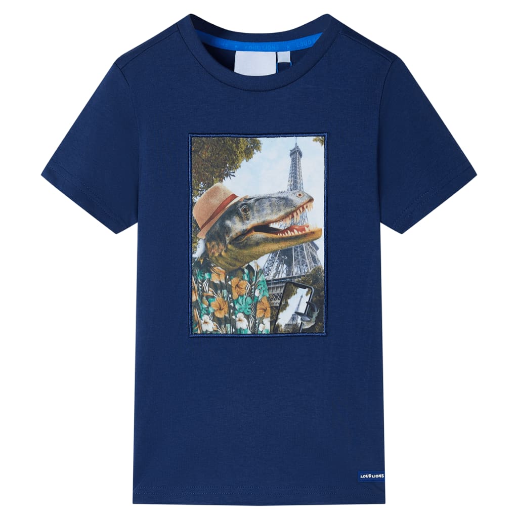 T-shirt pour enfants bleu foncé 128
