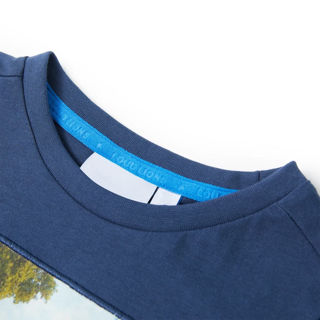 Thumbnail - vidaXL Kinder-T-Shirt Dunkelblau 128