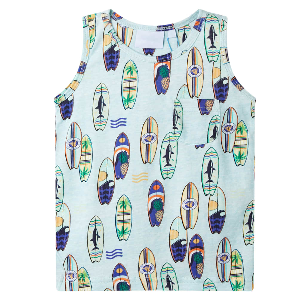 vidaXL Kinder-Tanktop Hellblau Melange 92