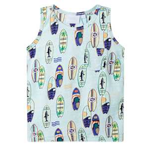 Otroška majica brez rokavov modra melange 128