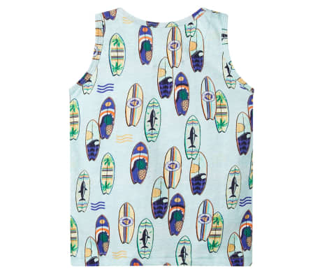 Camiseta sin mangas infantil azul suave m&eacute;lange 140