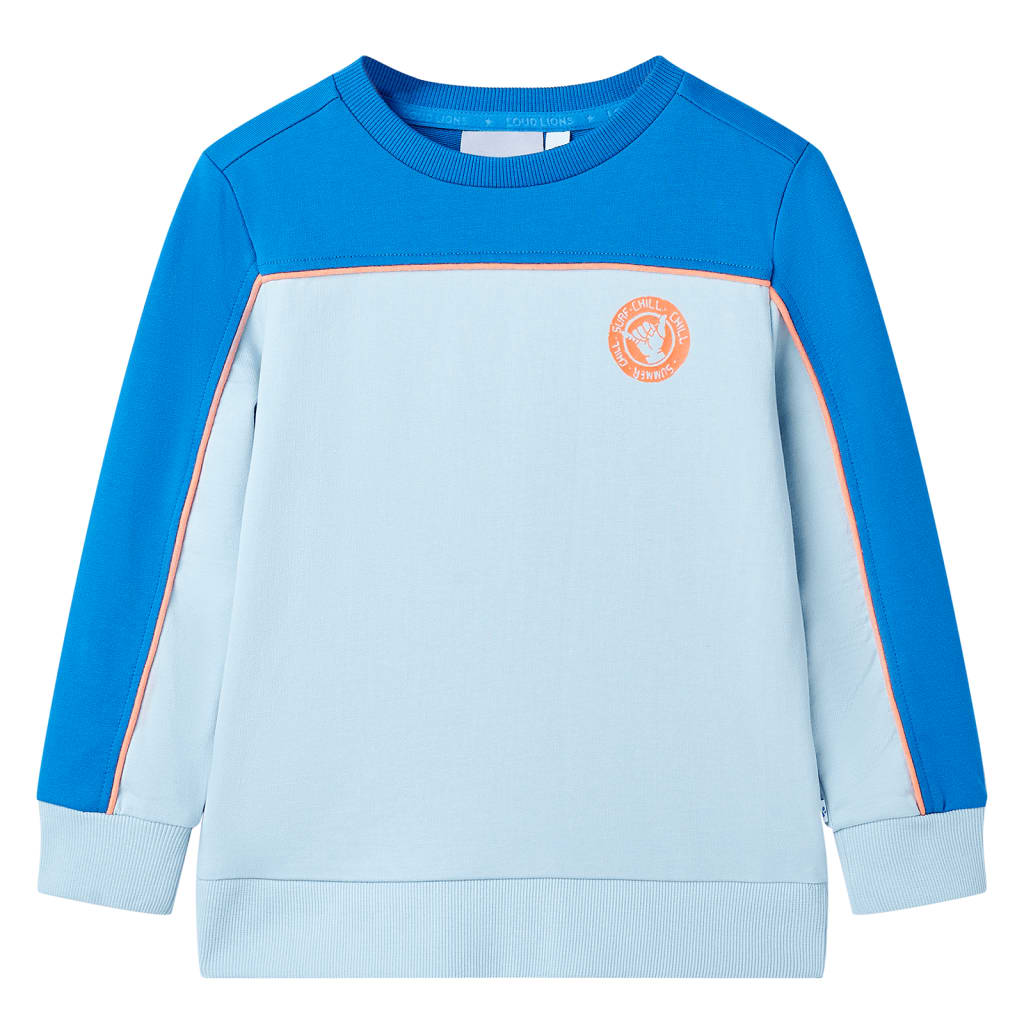 Sweatshirt pour enfants bleu vif et bleu clair 104