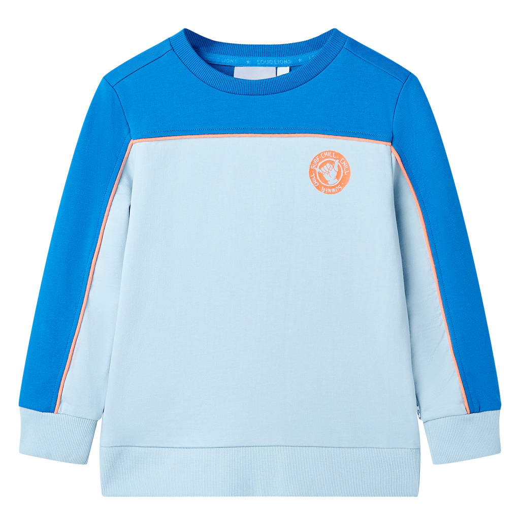 vidaXL Kinder-Sweatshirt Knallblau und Hellblau 104