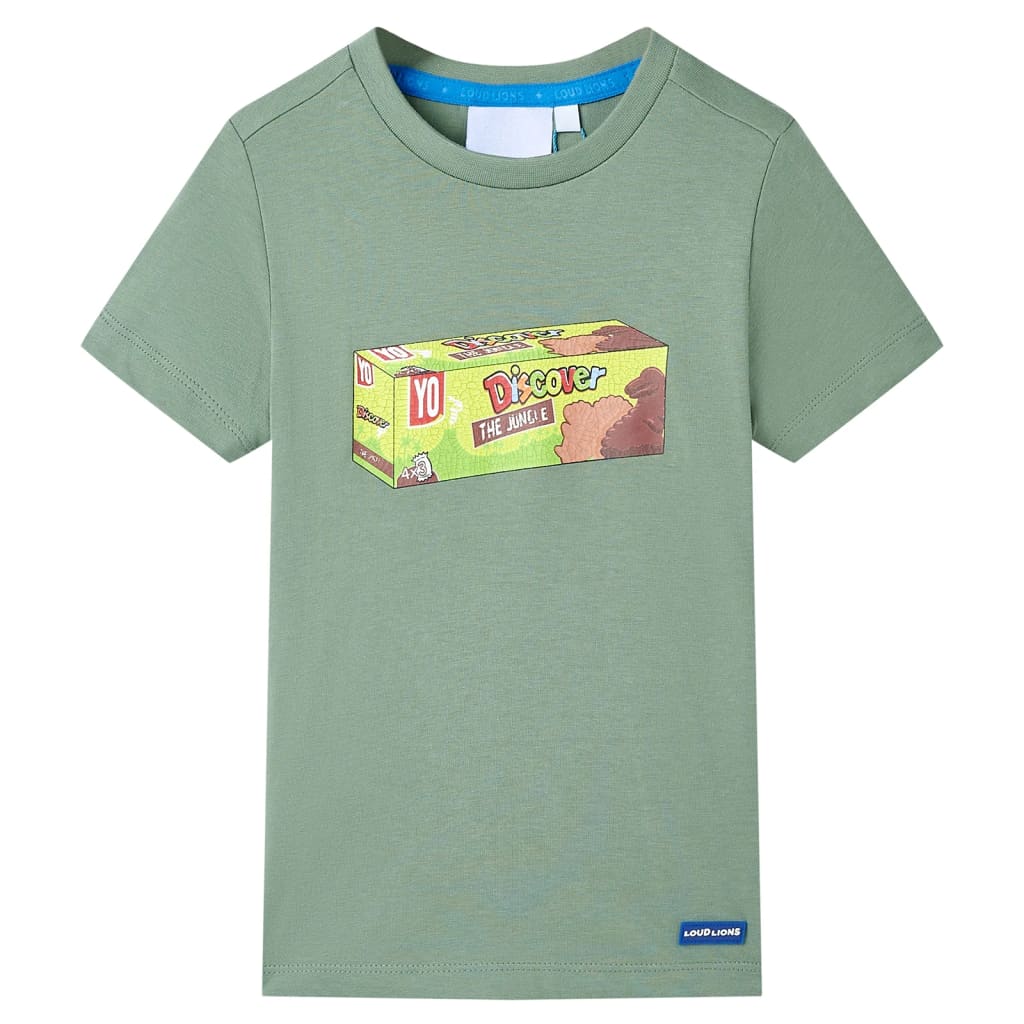 vidaXL Kinder-Kurzarmshirt Khaki 128