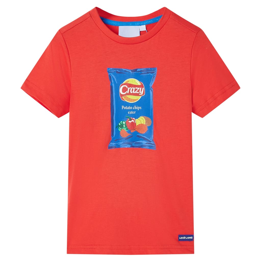 Tricou pentru copii cu mâneci scurte, roșu, 128