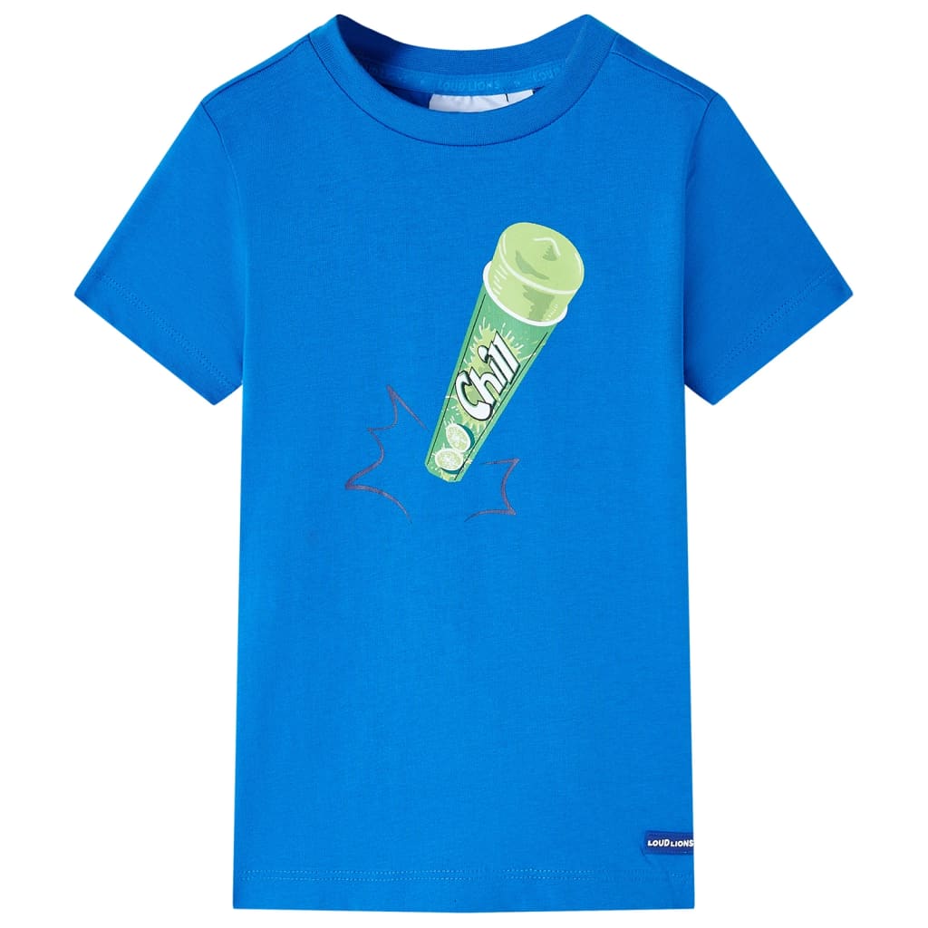 Tricou pentru copii, imprimeu înghețată, albastru aprins, 104