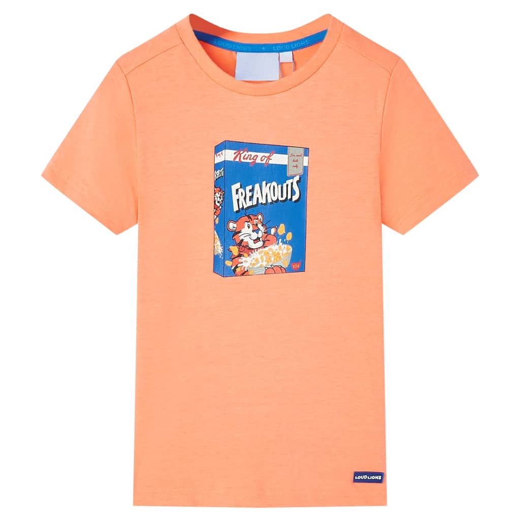 Tricou pentru copii cu mâneci scurte, portocaliu neon, 128