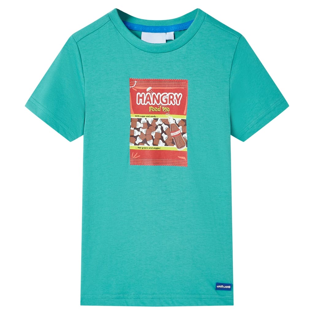 vidaXL Kinder-Kurzarmshirt Dunkles Minzgrün 104